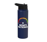 Empty Patience Meter Funny Mothers Day Birthday Women Mom Stainless Steel Insulated Water Bottle