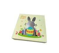 Empty Pick And Mix Easter Design Bunny Window - Sweet boxes with inserts - Truffles Box Packaging - Gift Packaging - 15x15x3.5cm (White, 9 Grid Inserts)
