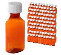 Empty Plastic Amber Liquid Medicine Bottles with Child Resistant Caps 4oz Case of 100 Oval Pharmaceutical Prescription Dispensing Bottle with Safety lids - Light-sensitive Pharmacy Container (4oz 100)