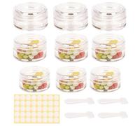 Empty Plastic Cosmetic Jars, Sample Containers mini pots with lids,make up containers sample pots,travel cream pots,small travel pots cosmetic pots (transparent color/6 pcs 20ml,3 pcs10ml)