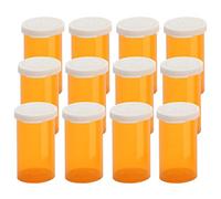Empty Plastic Pill Bottles with Easy Open Caps (Not Child Resistant), Prescription Medication Vials, Clear Containers Pill Cases Dispenser Organizers (12pcs) (30 Dram)