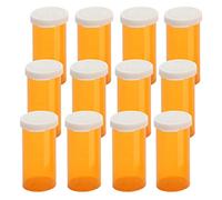 Empty Plastic Pill Bottles with Easy Open Snap Caps (Not Child Resistant), Prescription Medication Vials, Clear Containers Pill Cases Organizers (8 Dram, 12pcs)