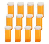 Empty Plastic Pill Bottles with Easy Open Snap Caps (Not Child Resistant), Prescription Medication Vials, Clear Containers Pill Cases Organizers (6 Dram, 12pcs)