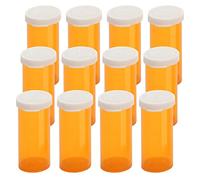 Empty Plastic Pill Bottles with Easy Open Snap Caps (Not Child Resistant), Prescription Medication Vials, Clear Containers, Pill Cases Dispenser Organizers (16 Dram, 12pcs)