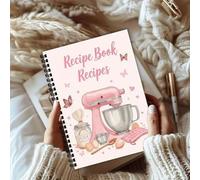 Empty Recipe Book Notebook, personalised Spiral Blank Cookbook with 100 Pages, Gift for Cooking Lovers to Write Yourself