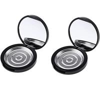 Empty Refillable Face Pressed Powder Compact Containers with Makeup Mirror and Aluminum Pan (2 Layers) Portable Durable and Practical 2Pcs