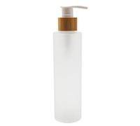 Empty Refillable Frosted Glass Pump Bottle With Plastic Pump Head Toiletries Storage Containers for Bath Shower Shampoo Hair-Conditioner Cleanser (150ml/5oz)