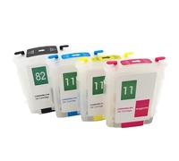 Empty Refillable Ink Cartridge Compatible With HP10 HP82 HP11 Compatible With Designjet 500PS 815MFP 820MFP 100 110 500 800 800PS Series Printers(1set-82BK 11CMY)