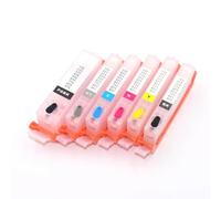 Empty Refillable Ink Cartridge PGI-530 Compatible with Canon PIXMA TS8750 | Refillable with chip, 6-color set (PGBK BK C M Y GY), compatible replacement Compatible with Canon PIXMA TS8750 TS8751