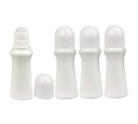 Empty Rollerball Bottles 4PCS 75ml Roll on Bottles Reusable Leak-Proof White DIY Deodorant Roller Bottle Empty for Essential Oils Perfumes Balms Supplies ..