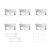 Empty Sample Pots, 30 Pcs Empty Plastic Cosmetic Jars, Clear Travel Cosmetic Container, Mini Cosmetic Containers, for Face Creams, Sample, Make-Up(White,5ml)