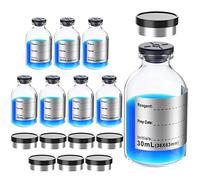 Empty Sterile Vial with Separately Butyl Rubber Stopper and Flip Top Closure,Removable,After Filling,Need to Seal by CrimperType 1 Borosilicate Glass Tubing,Individually Packed (30mL 8PCS)