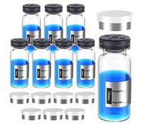 Empty Sterile Vial with Separately Butyl Rubber Stopper and Flip Top Closure,Removable,After Filling,Need to Seal by CrimperType 1 Borosilicate Glass Tubing,Individually Packed (10mL 8PCS)