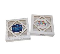 Empty Sweet Boxes Happy Birthday Design with inserts - Pick and Mix Chocolate Truffles Boxes/Gift Boxes/Sweet Box/Birthday Gift (10 pack) (Multi-Colour Design - 9 Grid Insert)