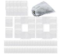 Empty Tea Bags for Loose - Non Woven Fabric, Drawstring Bag Set, Breathable Fine Mesh | Perfectly Great for Medicine Decoction, Soft