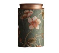 Empty Tea Tin, Vintage Metal Tinplate Tea Elegant Jar Storage Container for Coffee Herb Candy Chocolate Sugar Spices(Green-L)