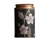 Empty Tea Tin, Vintage Metal Tinplate Tea Elegant Jar Storage Container for Coffee Herb Candy Chocolate Sugar Spices(Black-L)