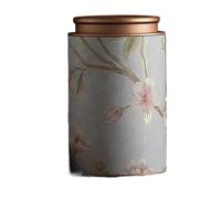 Empty Tea Tin, Vintage Metal Tinplate Tea Elegant Jar Storage Container for Coffee Herb Candy Chocolate Sugar Spices(Blue-L)