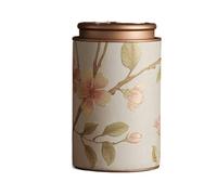 Empty Tea Tin, Vintage Metal Tinplate Tea Elegant Jar Storage Container for Coffee Herb Candy Chocolate Sugar Spices(White-L)
