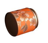 Empty Tea Tin, Vintage Metal Tinplate Tea Elegant Jar Storage Container for Coffee Herb Candy Chocolate Sugar Spices(Orange-S)