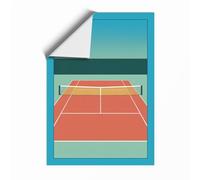 Empty Tennis Court Minimalist Unframed Wall Art Print A2 (59.4×42cm), Wall Decor for Living Room, Bedroom, Office & Home, Art Gift