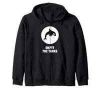 Empty The Tanks Killer Whale Orca Maritime Preservation Zip Hoodie