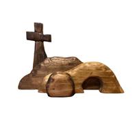 Empty Tomb Easter Scene And Cros s Decoration Wooden Easter Resurrection Scene Set Jesus Tomb Tray Bundle Kit Christian Nativity Scene Easter Decorations For Home