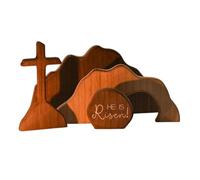 Empty Tomb Easter Scene, Easter Tiered Tray Decor Ornament, Easter Nativity Table Decor, Wooden Easter Tomb Set, Wooden Easter Creche Empty Tomb Resurrection Scene, Christian Easter Decor
