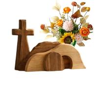Empty Tomb Easter Scene - Resurrection Display, Christian Centerpiece for Family Gathering, Wooden Tabletop with Spiritual Symbolism, Holiday Decor, Easter Tomb Showcase for Home Church