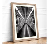 Empty Transit Minimalist Framed Wall Art Print A2 (59.4×42cm) Oak, Wall Decor for Living Room, Bedroom, Office & Home, Ready to Hang, Art Gift