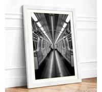 Empty Transit Minimalist Framed Wall Art Print A3 (42×29.7cm) White, Wall Decor for Living Room, Bedroom, Office & Home, Ready to Hang, Art Gift