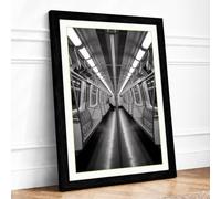 Empty Transit Minimalist Framed Wall Art Print A4 (29.7×21cm) Black, Wall Decor for Living Room, Bedroom, Office & Home, Ready to Hang, Art Gift