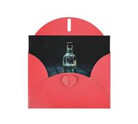 empty water bottle Red Patterns greeting card 6x4 inches with envelope, covering birthdays, weddings and other occasions