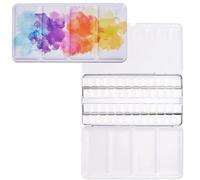 Empty Watercolor Palette, Palette Paint Box with 52 Pcs Half Pans, Water Paint Box, Large Colorful Metal Box, for Watercolor Paint, Favor Painting, DIY Art