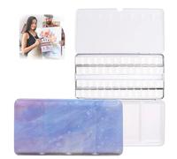 Empty Watercolor Palette, Palette Paint Box with 52 Pcs Half Pans, Water Paint Box, Large Metal Box, for Watercolor Paint, Favor Painting, DIY Art, Light Purple Fantasy Water