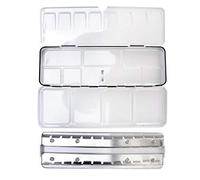 Empty Watercolor Tins Box, Palette Paint Case with 24Pcs Half Pans Black Metal Tin Anti-Skid Solid Pigment Case Painting Supply for DIY Watercolor Palette Art Drawing