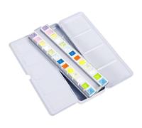 Empty Watercolor Tins Box Palette Paint Case with Fold Out Palette,Portable Colorful Metal Watercolor Tray Palette with Detachable Half Pans for Artist Student Adults DIY Travel