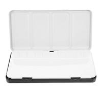 Empty Watercolour Paint Box Iron Palette Case with Mixing Tray Compartments | Portable Metal Organiser for Half Pans, Full Pans, Small Acrylic Cubes and Resting Brushes, Outdoor Sketching