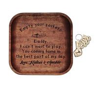 Empty your Pockets Daddy, Custom Father's Day Wood Valet Tray for Daddy, Personalized Engraved Wooden key Storage Tray with Keychain, Men Papa Dad Gifts for Father Day Birthday