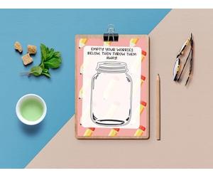Empty Your Worries Below, Then Throw Them Away Pad | A6 Notepad | Self care | Mental Health | Wellbeing | Gratitude | Positive Attitude