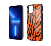 EMPYRI Abstract Tiger Stripes Printed Case for iPhone 14 Plus Cases 6.7 Inch - Tempered Glass Shockproof Protective Phone Case Cover for iPhone 14 Plus,Not Yellowing