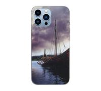 EMPYRI Ancient Times Boat Printed Magnetic Case for iPhone 13 Pro Case Frosted Shockproof Clear Phone Case Cover 6.1 Inch,High-Speed Charging,Acrylic Back,Not Yellowing