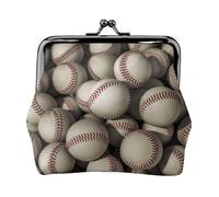 EMPYRI Baseball Printed Leather Kiss-Lock Wallet For Women - Compact And Secure Coin Purse