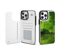 EMPYRI Beautiful Green Nature Printed Wallet Case for iPhone 13 Pro - Flip Leather Wallet Phone Cases Cover with Card Slots