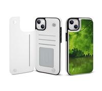 EMPYRI Beautiful Green Nature Printed Wallet Case for iPhone 14 Plus - Flip Leather Wallet Phone Cases Cover with Card Slots