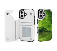 EMPYRI Beautiful Green Nature Printed Wallet Case for iPhone 16 - Flip Leather Wallet Phone Cases Cover with Card Slots