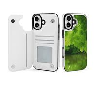 EMPYRI Beautiful Green Nature Printed Wallet Case for iPhone 16 Plus - Flip Leather Wallet Phone Cases Cover with Card Slots