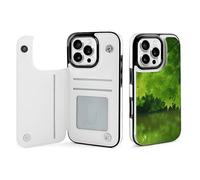 EMPYRI Beautiful Green Nature Printed Wallet Case for iPhone 16 Pro - Flip Leather Wallet Phone Cases Cover with Card Slots