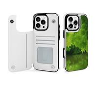 EMPYRI Beautiful Green Nature Printed Wallet Case for iPhone 16 Pro Max - Flip Leather Wallet Phone Cases Cover with Card Slots