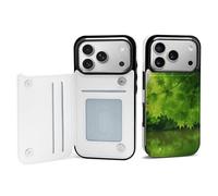 EMPYRI Beautiful Green Nature Printed Wallet Case for iPhone 17 Pro - Flip Leather Wallet Phone Cases Cover with Card Slots